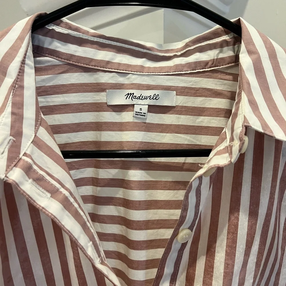 Madewell short sleeved striped popover top - Picture 2 of 2
